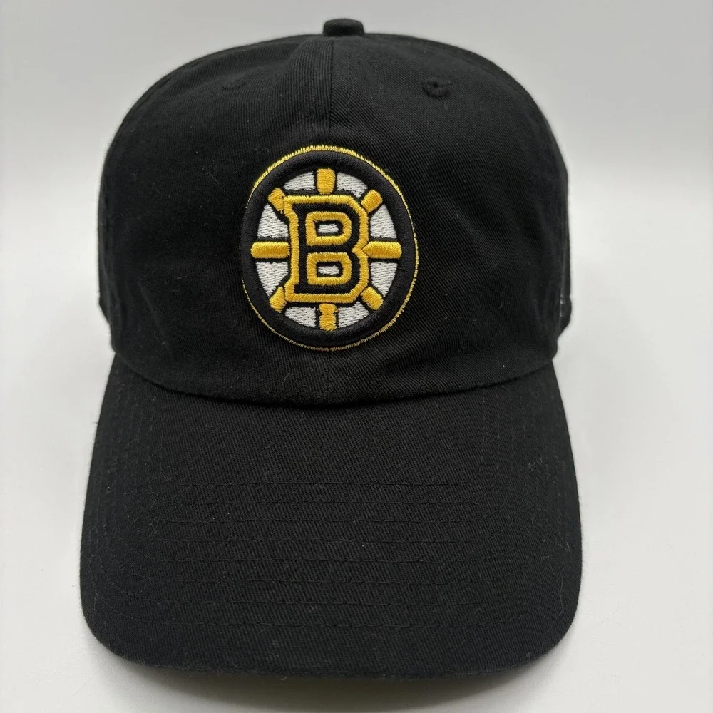 Boston Bruins 47 Brand Hat Cap Strap Back One Size Black Mens NHL Hockey